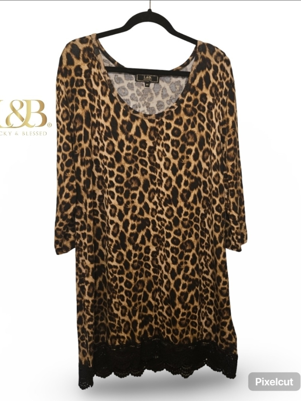 Lucky & Blessed Leopard Print Tunic in Brown and Black